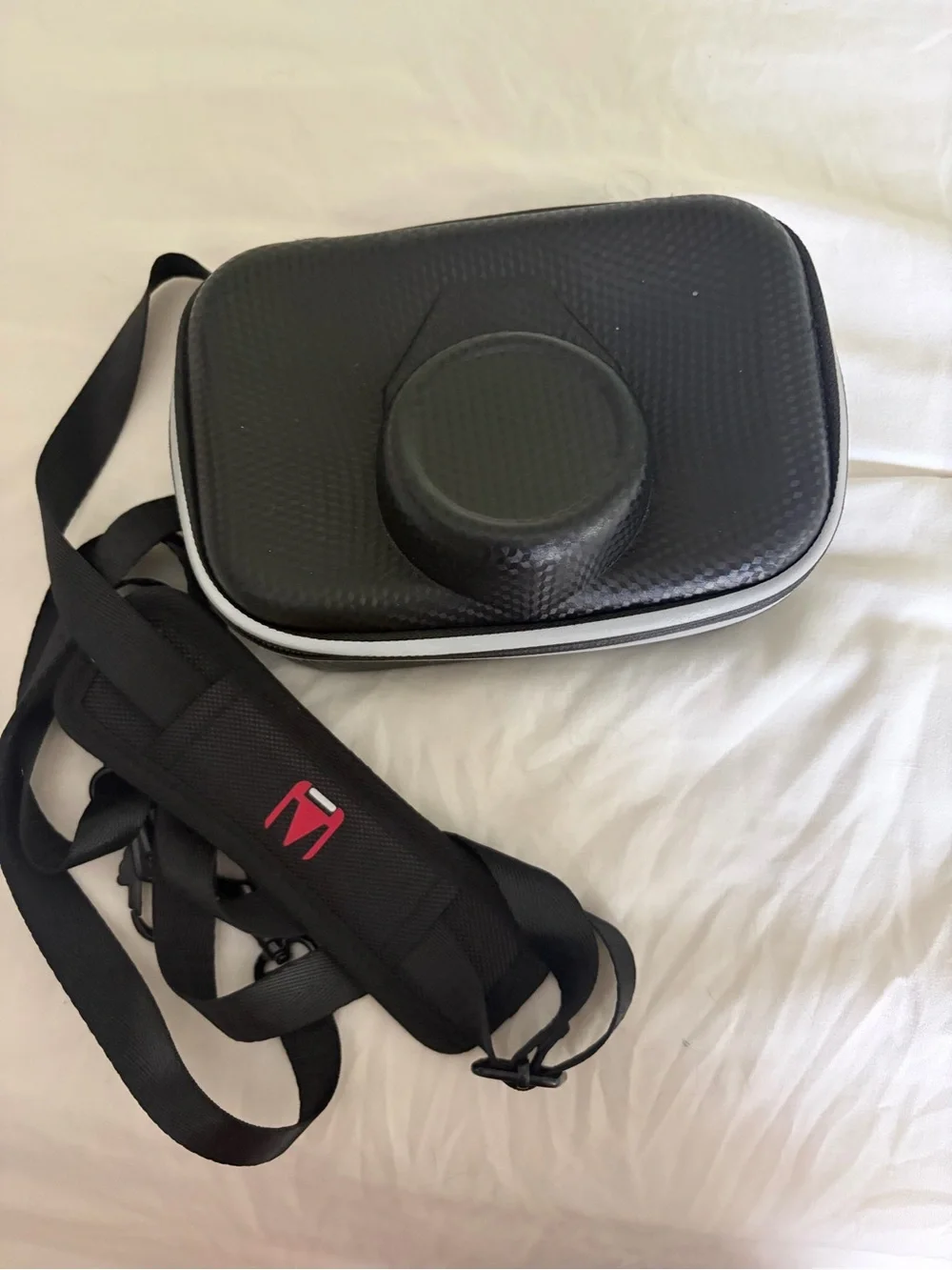 Black Hard Shell Camera Case with Shoulder Strap